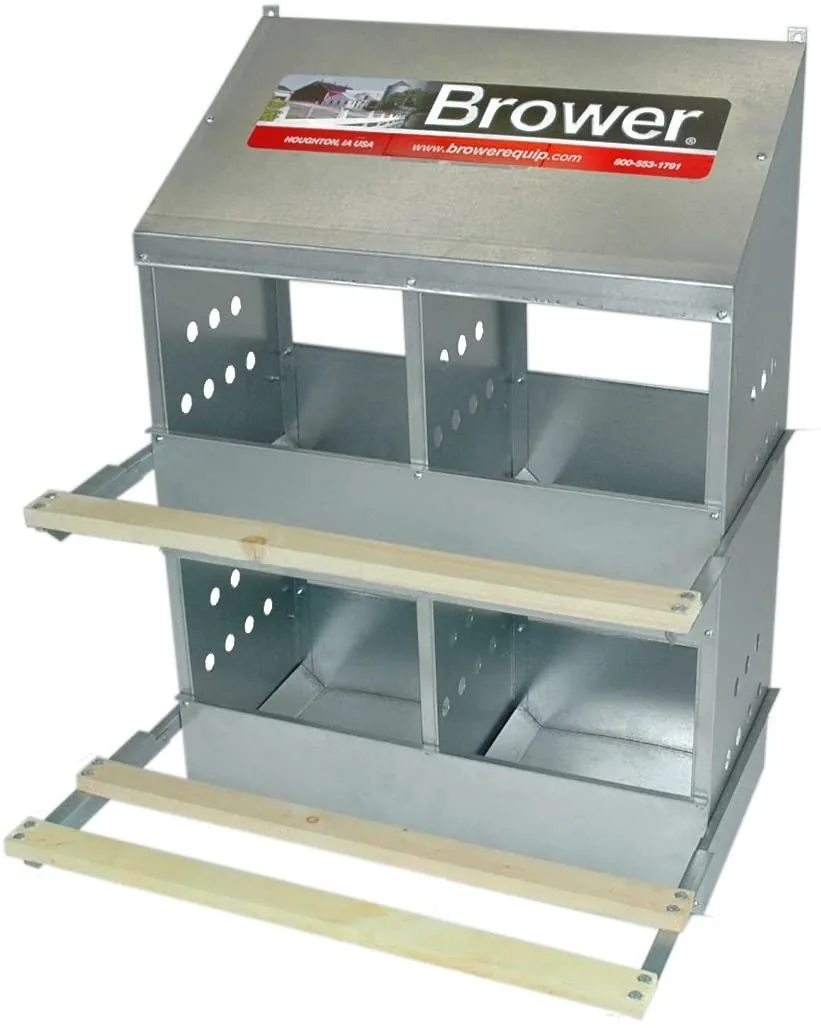 4 hen metal nesting box